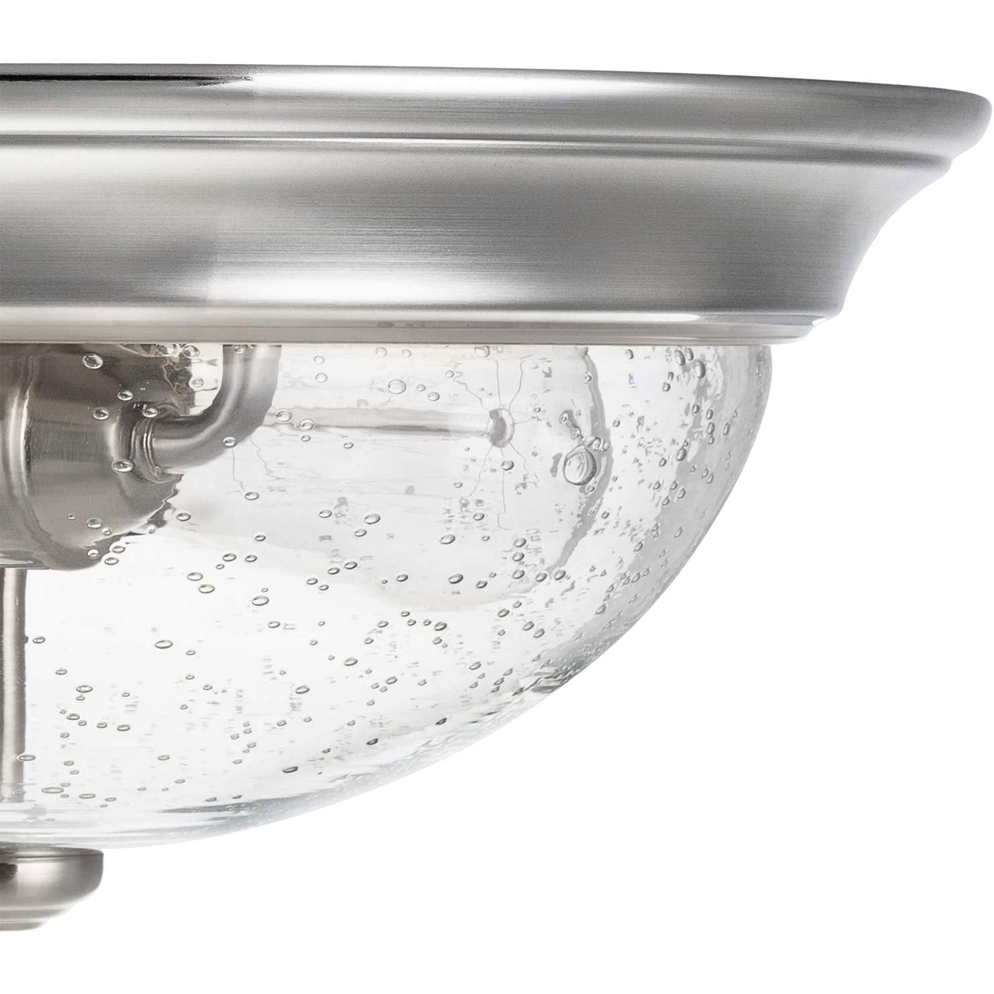 Prominence Home 2 Pack 13” Flush Mount Seeded Glass Ceiling Light Madalyn 51382-31, Nickel