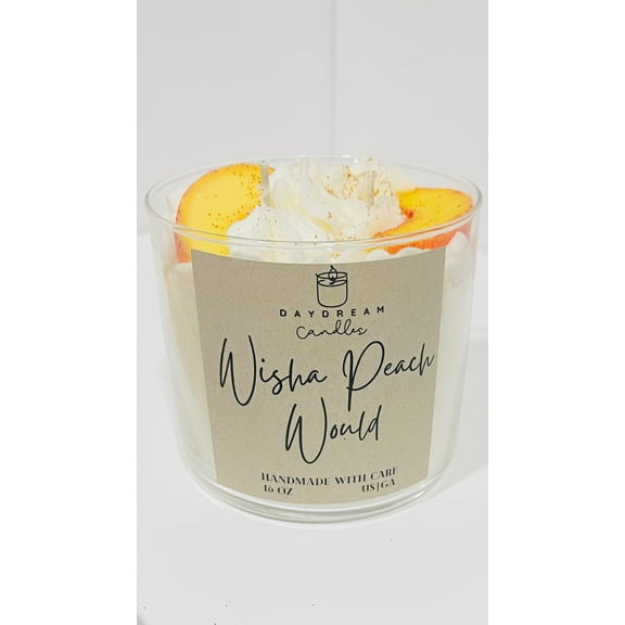 DayDream Candles Peach Scent, Fragrant Candle, Triple-Wick, 16 Ounce Jar Candle