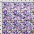 thumbnail image 3 of oneOone Cotton Jersey Purplish Blue Fabric Leaves & Floral Artistic Fabric For Sewing Printed Craft Fabric By The Yard 58 Inch Wide, 3 of 4