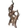 thumbnail image 4 of SUMMIT COLLECTION Golden Trio Elephants Totem Pole Stacked Elephants Statue Trunks Up Auspicious Lucky Feng Shui Figurine Workplace Living Room Home Decor 15.75 Inches Tall, 4 of 5