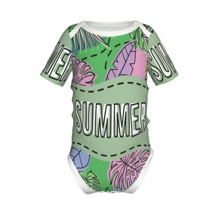 

Junzan Summer Print Short-Sleeve Baby Climbing Clothes Bodysuits for Infant One-Piece for Baby Boys & Girls Baby Clothes Baby Romper with Snap Closure-12 Months