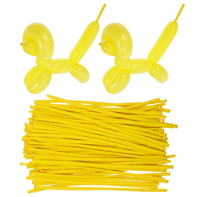 Shisuyan Balloons For Twisting Latex Yellow For Home Decoration 100Pcs 12.6X0.2X0.04In