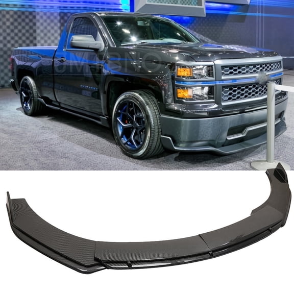 For Chevy Silverado 1500 Carbon Fiber Front Bumper Lip Spoiler Splitter Body Kit