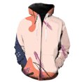 thumbnail image 1 of Sudadera con capucha y cremallera para hombre, diseño abstracto de hojas de plantas, estilo hip hop, ropa de calle de primavera, chaquetas de gran tamaño con capucha para adolescentes., 1 of 6