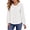 Z A White, variant on UVN Blouses for Women V Neck Long Sleeve Shirts Dressy Casual Ruffle Chiffon Tops