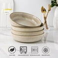 thumbnail image 6 of AmorArc 8.75'' Large Ceramic Pasta Bowls, 38oz Stoneware Pasta Serving Bowls Set of 4 for Kitchen, Wide Bowls for Fruit,Pasta,Salad,Oatmeal,Meal, Microwave Safe, Reactive Glaze-Cappuccino, 6 of 7