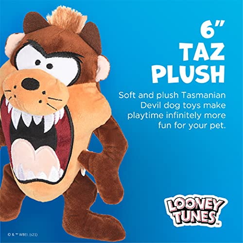 LOONEY TUNES for Pets Tasmanian Devil Taz Big Head Plush Dog Toy, animal  for Dogs, Size Medium | 6-inch Dog Toy for All Dogs | Cute Squeak Toy for  Dogs in Brown -