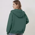 thumbnail image 5 of Mohiass Zip Up Hoodie Casual Cute Oversized Drawstring Womens Hoodie Y2k Fall Winter Long Sleeve Solid Fashion Zipper with Pockets Dark Green M, 5 of 5