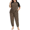 thumbnail image 2 of Cueply Women’s Plus Size Pajama Set 2 Piece Short Sleeve Lounge Top and Elastic Waist Jogger Pants Soft Sleepwear, 2 of 7