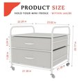 Mini Fridge Stand with Storage, 2 Drawer Fridge Organizer with Metal