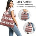 thumbnail image 2 of 5 Pack Foldable Shopping Bag,Red Christmas Knitted Pattern Reusable Grocery Bags with Pockets,Large Reusable Tote Bags with Handles Waterproof & Lightweight, 2 of 6