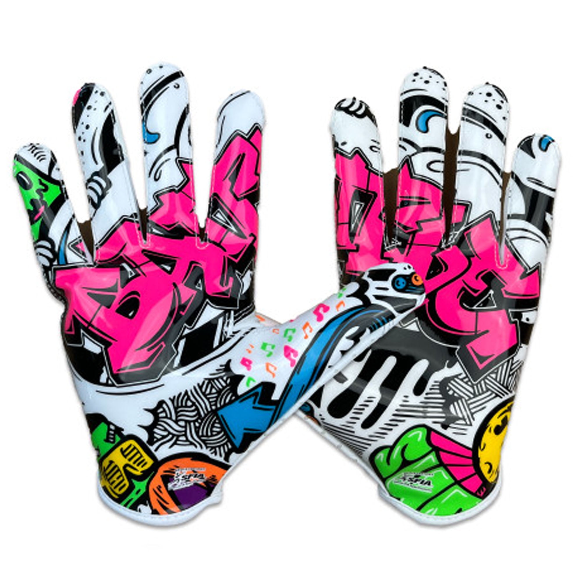 Battle Sports Adult "Graffiti" Doom Speed Receiver Football Gloves - Large