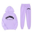 thumbnail image 4 of Little Girls Outfits Sets Casual Winter Wear Trendy Printed Hooded Sweatshirt Cute Girls' Fall Clothing Sets Purple Size 7-8T, 4 of 4