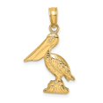 thumbnail image 1 of FB Jewels 14K Yellow Gold 3D Small Pelican Standing Pendant, 1 of 5