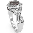 thumbnail image 5 of Three Stone Garnet Diamond Peekaboo Halo Engagement Ring In 14k White Gold, 5 of 6