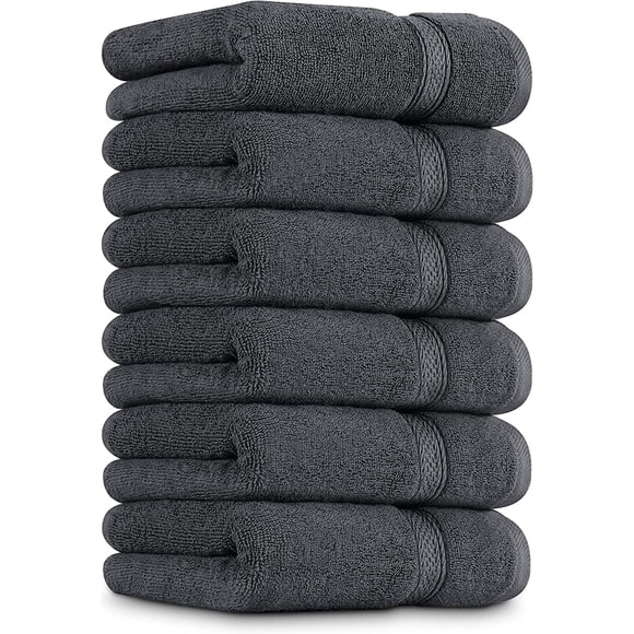 Utopia Towels 6 Pack Premium Hand Towels, 16 by 28 inches, 100% Ring Spun Cotton, Soft and Absorbent 600 GSM Towels for Bathroom, Gym, and Hotel, Grey
