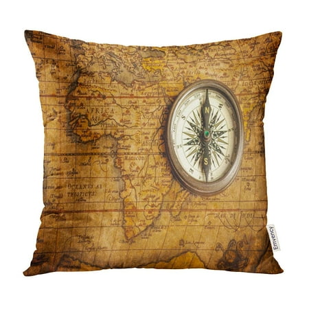 ECCOT Old Vintage Retro on Ancient Map The is in Public Domain Source Library Pillow Case Pillow Cover 16x16
