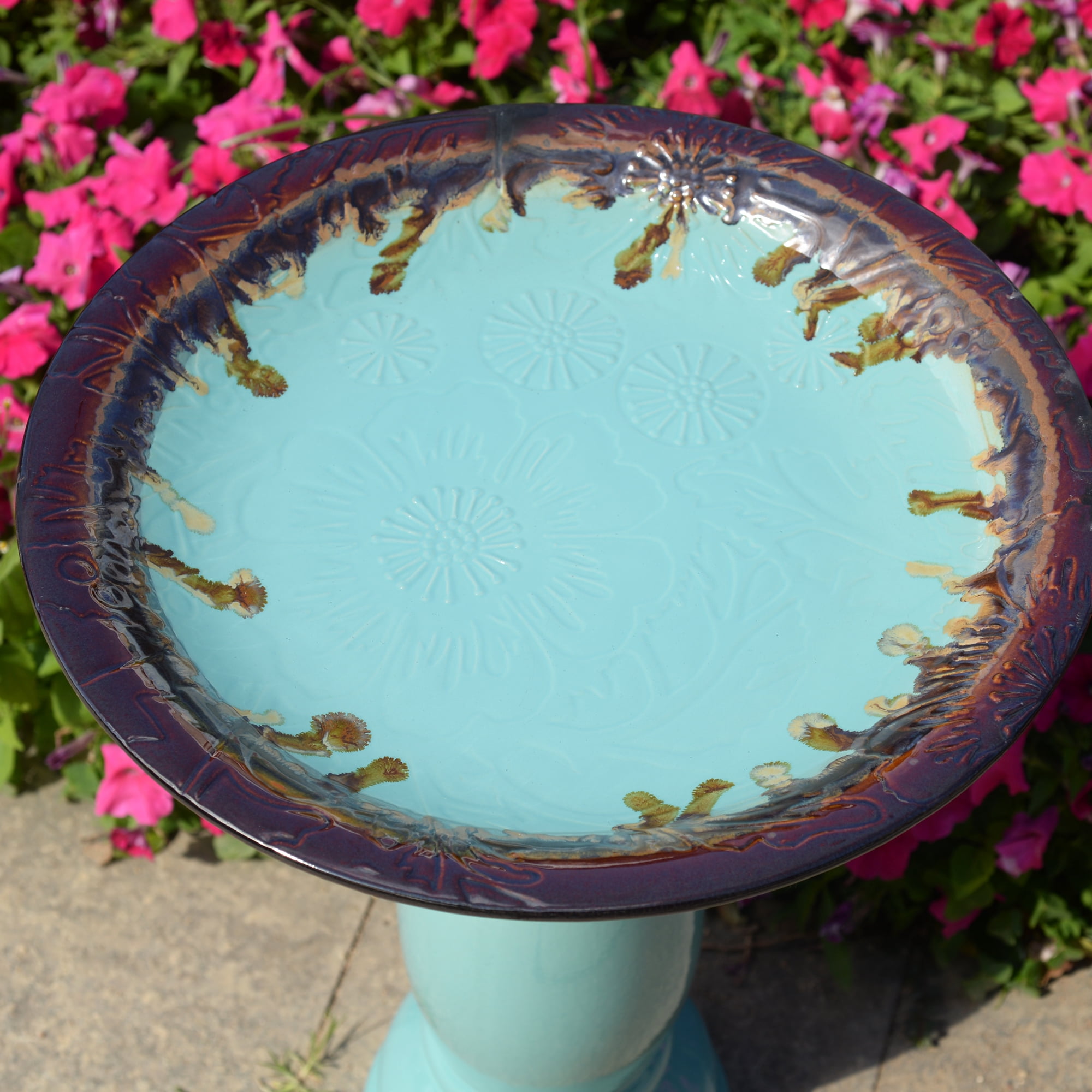 Ceramic Birdbath - Tranquil Blue Oasis