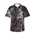 thumbnail image 1 of Fotbe Cat Astronaut In Space Camisa Hawaiana para Hombre Unisex – Camisa Casual de Verano con Botones de Manga Corta de Algodón y Lino,Large, 1 of 7