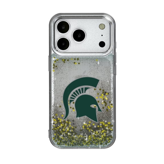 Michigan State Spartans Linen Logo iPhone Glitter Case
