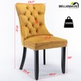 thumbnail image 6 of Velvet Tufted Dining Chair/Kitchen & Dining Room Chairs, High-End Upholstered Dining Chairs with Rubber Wood Legs and Nailhead Trim, Dining Chairs Set of 2 (Gold), 6 of 12
