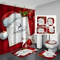 thumbnail image 4 of Santa Claus Christmas Snowman Shower Curtain Set Waterproof Bath Mats Rugs For Bathroom Decor, 4 of 9