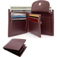 thumbnail image 3 of Bifold Wallet for Men with  Cowhide  Slim Wallet, Minimalist Design, Multiple Card Slots, Stylish Durable -Ready Men's Wallet (Maroon), 3 of 6