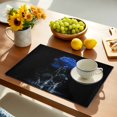 thumbnail image 5 of Placemats Set of 4, Blue Rose Place Mats Butterfly Splash Black Tablemats Washable Placemat Table Decoration for Kitchen Table Dinner Party Home Decor Indoor Outdoor 13x19 Inch, 5 of 9