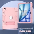 thumbnail image 2 of Dteck Case for iPad Air 13 inch 2025/2024,Shockproof Silicone + PC 3-Layer Protection Kickstand Case Heavy Duty Cover for iPad Air 13-in. M3/M2,Rosegold, 2 of 7