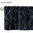 thumbnail image 3 of Black Kitchen Curtains, Pattern Thermal Insulated Blackout and Room Darkening Rod Pocket Window Curtains 3 Piece Kitchen Curtains(52X18+26X36 Inch,Black,3 Pieces), 3 of 6