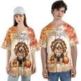 thumbnail image 4 of Happy Thanksgiving Golden Retriever Turkey Costume Pumpkins Autumn Leaves All Over Print 3D Baseball Shirt Goldens Dog Lover Gifts Idea Softball Sport - 13014, 4 of 6