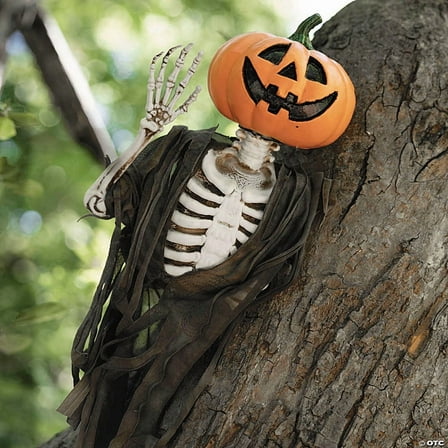 Morris Costumes - 17 3/4" Hanging Waving Jack-O'-Lantern Pumpkin Creeper Halloween Decoration - One Size