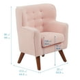 thumbnail image 2 of ECR4Kids Mila Sherpa Toddler Arm Chair with Removable Wooden Legs, Kids Furniture, Pink, 2 of 9