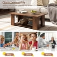 thumbnail image 5 of 41" 2-tier Wooden Modern Coffee Table with Storage Shelf, Rectangle Accent Center Table for Living Room,Coffee, 5 of 9