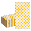 DYLIVeS 50 Count Disposable Paper Dinner Napkins Yellow Napkins Buffalo plaid Napkins Disposable Towels White and Yellow Checkered Guest Napkins Gingham Napkins
