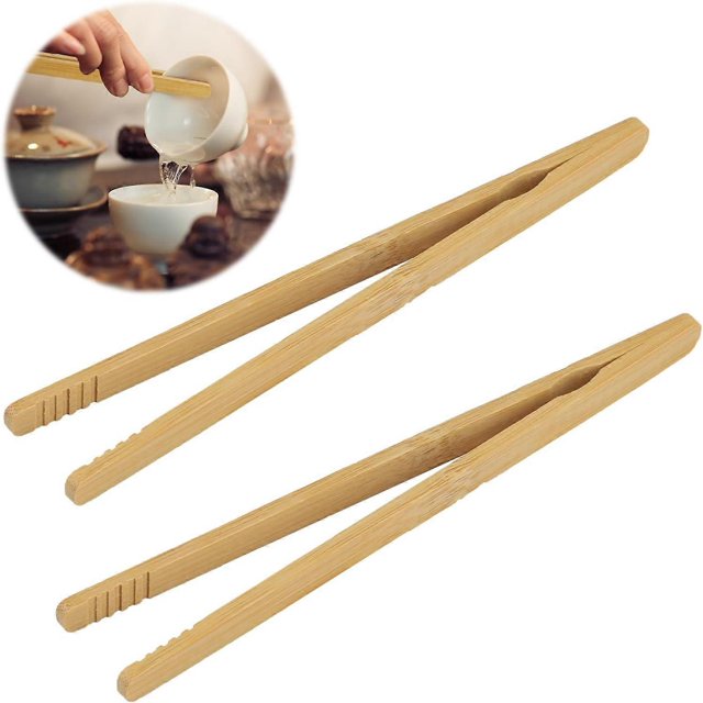 Pinzas para tostadas ZHAOCHENG 2 piezas de bambú reutilizables 7 pulgadas