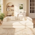thumbnail image 5 of 78" Boneless Couch, Noelse 5-in-1 Convertible Sofa Bed with Fixed-Shape Frame, Removable Armrests, Boneless Sofa, No Assembly Required, Corduroy, Living Room,Cream, 5 of 11