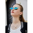 thumbnail image 5 of FEISEDY Fire Flame Sunglasses for Women Mirror Rimless Fire Shaped Novelty Sunglasses B2839, 5 of 13