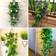 thumbnail image 5 of Paquete de 2 plantas artificiales colgantes de 4 pies, hojas de hiedra falsas para bodas, paredes, hogar, habitaciones, patios, interiores, exteriores, estantes, oficinas, decoración (sin cestas) Rojo Verde Cocina, Decoración y Otros, 5 of 5
