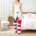 thumbnail image 4 of Susaid USA Canada Flag Print Women Relaxing Pajama Pants Comfy Pj Bottoms Soft Printed Lounge Pant with Pockets, Home Pants-Large, 4 of 6