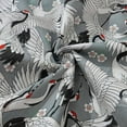 thumbnail image 6 of Men's Hawaiian Shirt Short Sleeve Button-down 100% Cotton Gray Aloha The Feast Of Cranes, 6 of 8
