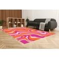 thumbnail image 2 of Vivid Color Rug, Modern Rug, Popular Rug, Decorative Rug, Bathroom Rug, Psychedelic Pattern Rug, Wedding Rugs, Pink Rug, Orange Rug, 5.2'x7.5' - 160x230 cm, 2 of 7