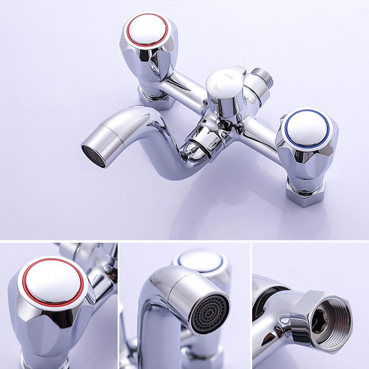 Bathtub Faucet with Shower Chrome Bathroom Faucet Hot and Cold Water Brass Shower Faucet-F