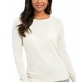 thumbnail image 2 of Charter Club Women's Button Cuff Crewneck Sweater White Size S, 2 of 3