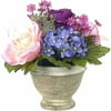 8" Rose Ranunc Hydrangea Pot, Pink