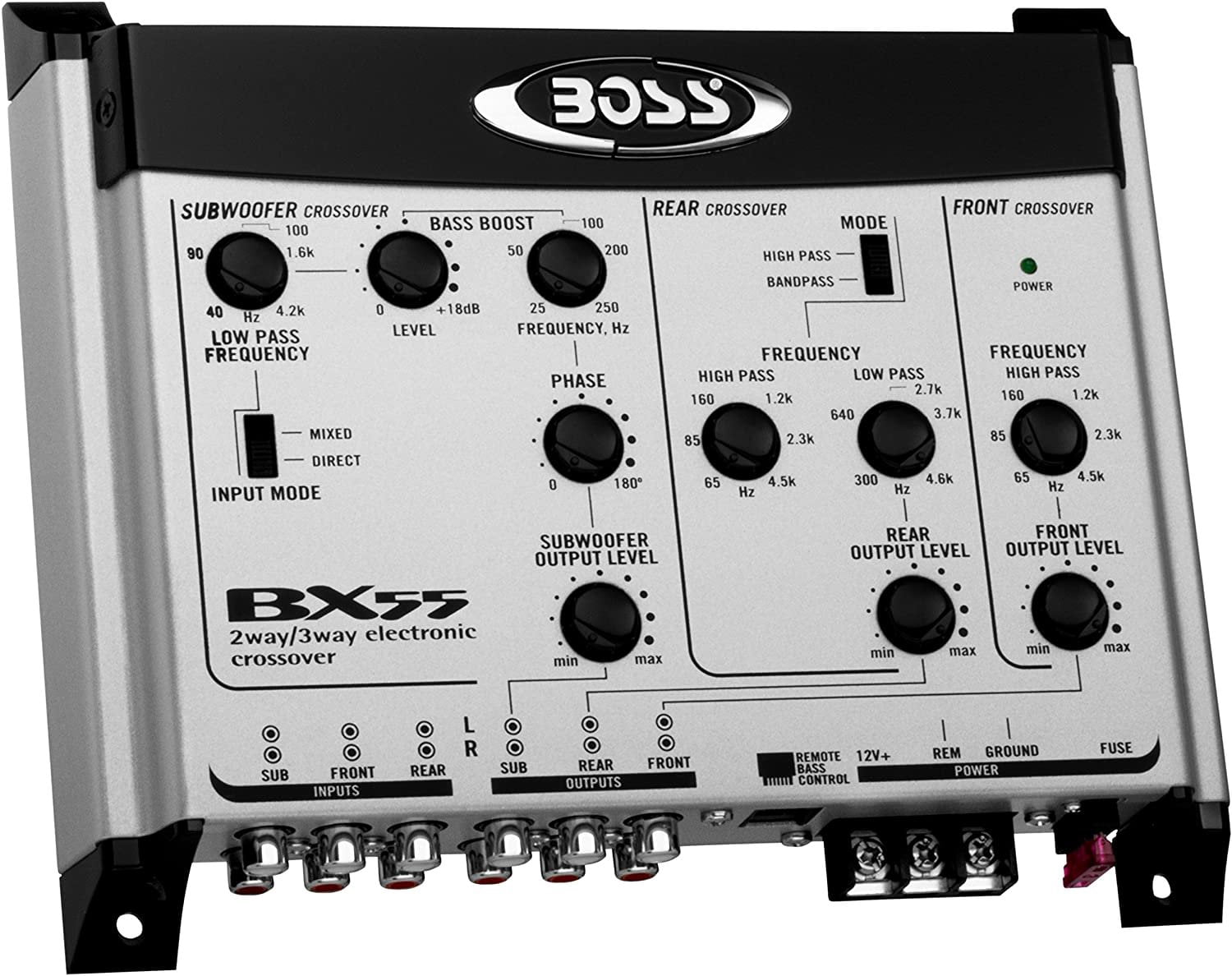BOSS AC−3 Boss Audio Systems BX55 2/3 Way Car Audio Crossover, Remote