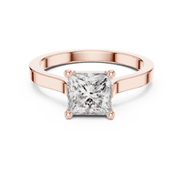 Zuwelria Moissanite Promise Ring | 1.00 Ct Princess Cut Moissanite Engagement Ring - Wedding Ring for Women | 4 Prongs Solitaire Diamond Rings | 18K Rose Gold Plated Silver Size 5