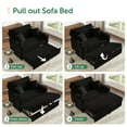 thumbnail image 4 of Marrber Black 52” 3-in-1 Convertible Pull-Out Sofa Bed Sleeper Loveseat with Reclining Backrest, Built-in Cup Holders, Pet-Friendly Corduroy Sofa for Small Space, 4 of 9