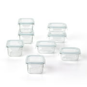 Glasslock Mini 5 & 7 Oz Tempered Glass Food Storage Container Set, 8 Pieces