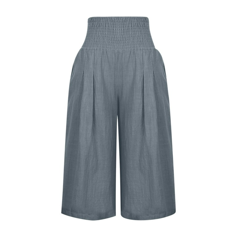 Wide leg capris plus size cheap